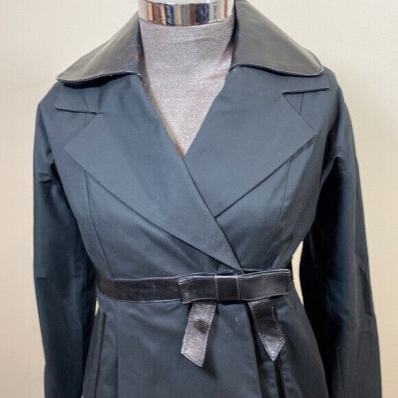 Trasy Resse New York Woman Jacket Black size 4 Leather Blazer B53 - Picture 2 of 12